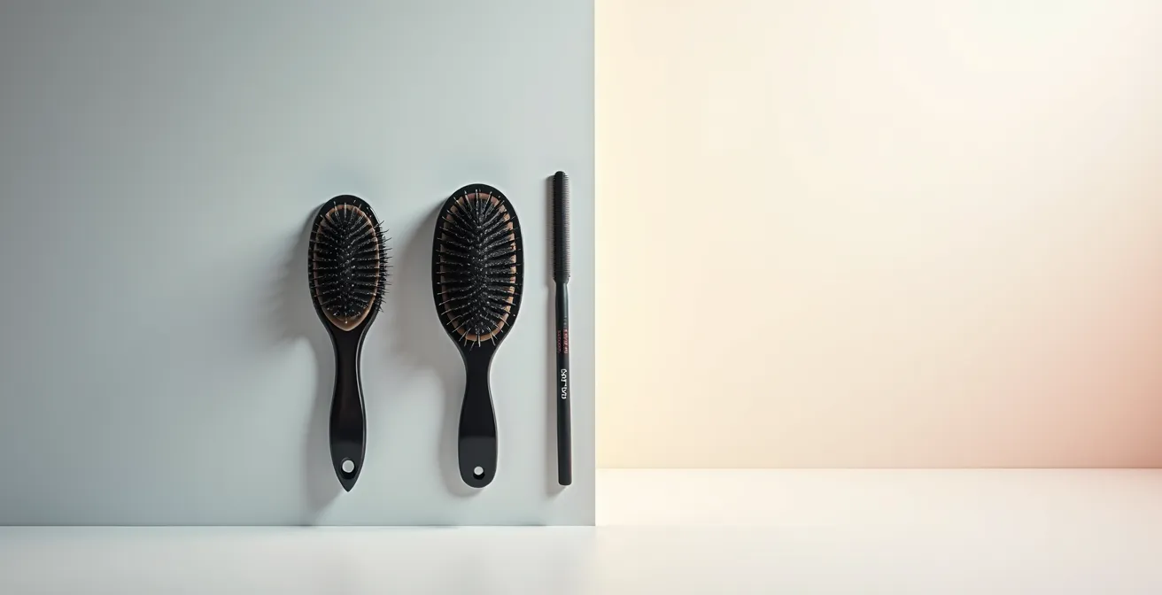 Contraste visuel entre une coupe stylisée en salon et le style quotidien à la maison